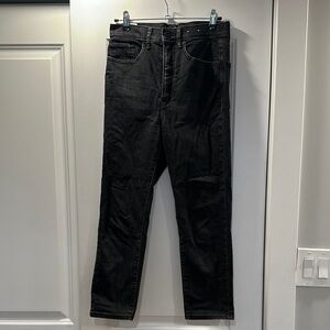 Express Black Ankle Cropped Jeans with Distressed Details